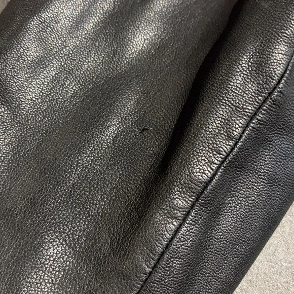 Men's All Saints Black Leather Shirt Jacket XXL - Picture 4 of 10